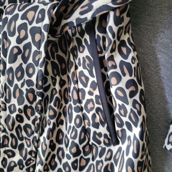 Dennis by Dennis Basso L Animal Print 7 Rain Trench Coat 728 - Picture 5 of 10